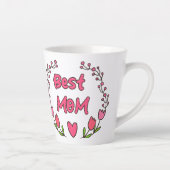 母愛の花最高の咲き – Mom Ever カフェラテマグ (右)