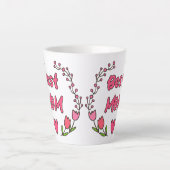 母愛の花最高の咲き – Mom Ever カフェラテマグ (正面)