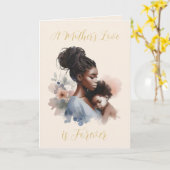 母愛は永遠に水の色の母の日 カード (黄色い花)