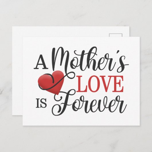 母愛は永遠の引用文 |はがき ポストカード (正面/裏面)