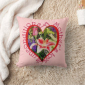 母愛は無条件のかわいらしフローラハート クッション (ブランケット)