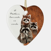 母愛は言葉を必要としない、ラクーン動物 セラミックオーナメント (右)