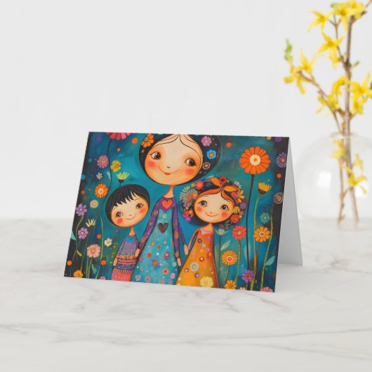 母愛を抱く» Greeting Card カード (黄色い花)