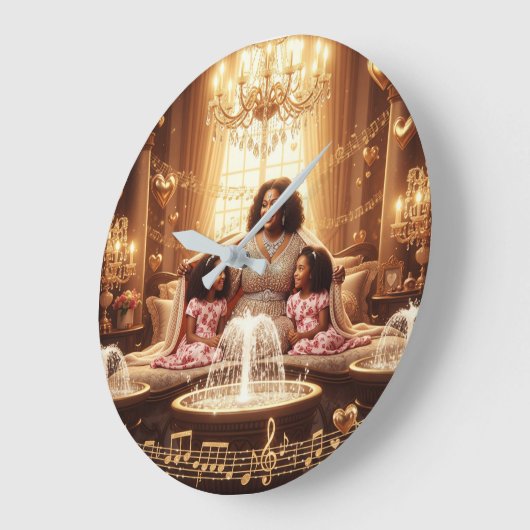 母愛撫D ラージ壁時計 (傾斜)