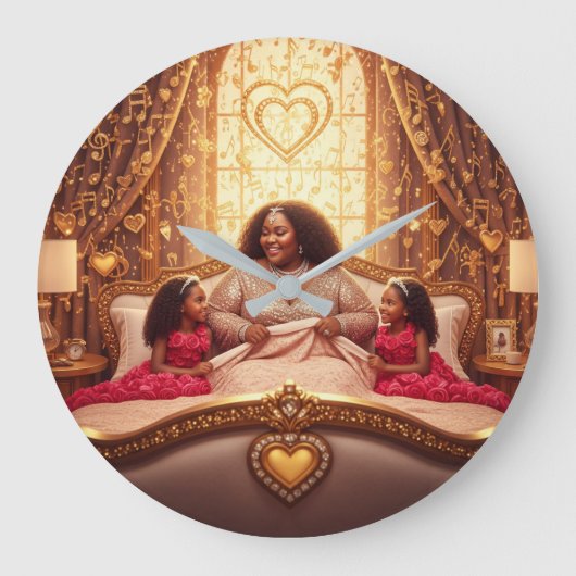 母愛撫D ラージ壁時計 (正面)