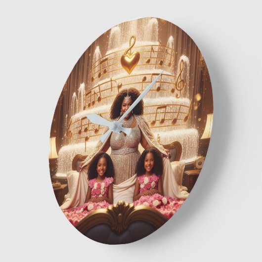 母愛撫E ラージ壁時計 (傾斜)