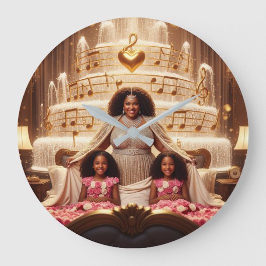 母愛撫E ラージ壁時計 (正面)