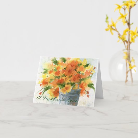 母愛 – 母の日のカード カード (黄色い花)