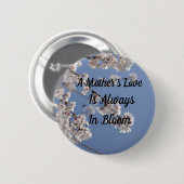 母愛、美しい、さくらんぼの木の花 缶バッジ (正面&裏面)