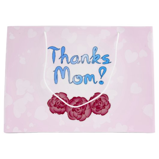 母感謝していの日にカーネーションの花を咲かせる母 ラージペーパーバッグ (正面)