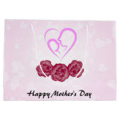 母感謝していの日にカーネーションの花を咲かせる母 ラージペーパーバッグ (裏面)