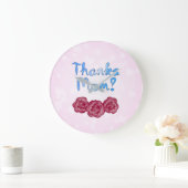 母感謝していの日にカーネーションの花を咲かせる母 ラージ壁時計 (ホーム)