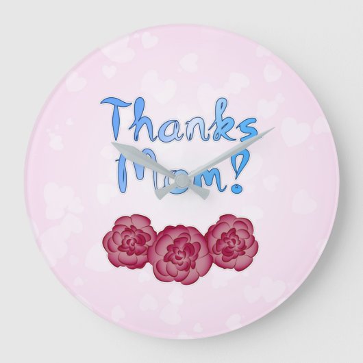 母感謝していの日にカーネーションの花を咲かせる母 ラージ壁時計 (正面)