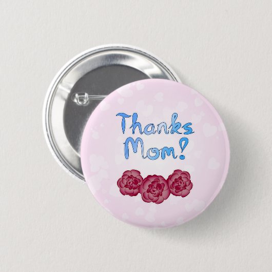 母感謝していの日にカーネーションの花を咲かせる母 缶バッジ (正面&裏面)