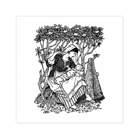 母抱えベビー母性ヴィンテージママ ラバースタンプ (インプリント)