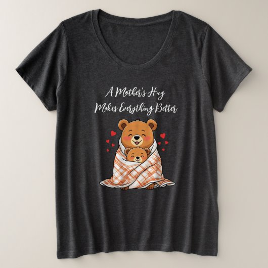 母抱擁で万事好都合 プラスサイズTシャツ (デザイン正面)