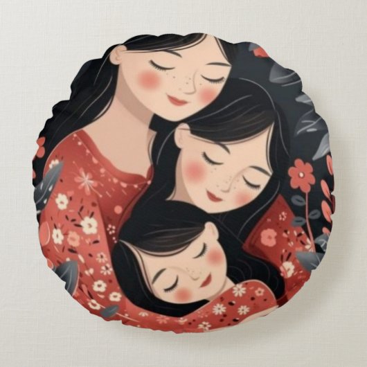 母抱擁 ラウンドクッション (正面)