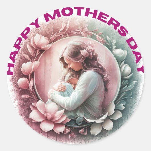 母抱擁 ラウンドシール (正面)