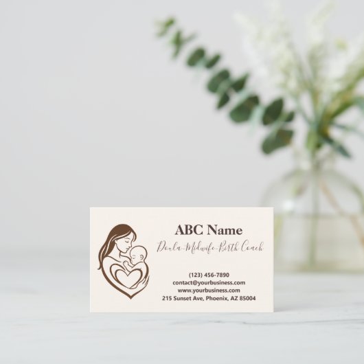母抱擁Doulaと助産師 名刺 (スタンド正面)