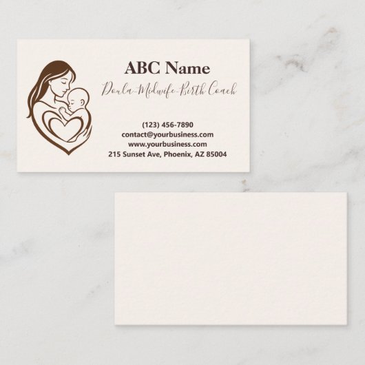 母抱擁Doulaと助産師 名刺 (正面/裏面)