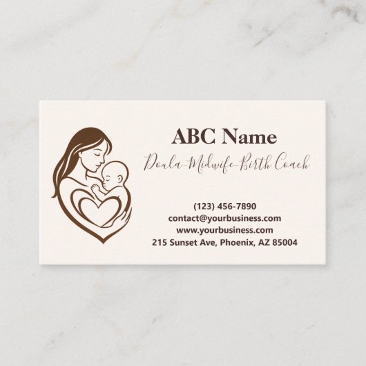 母抱擁Doulaと助産師 名刺 (正面)