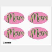 母文字花フォント母 楕円形シール (シート)