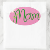 母文字花フォント母 楕円形シール (バッグ)