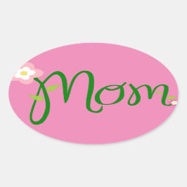 母文字花フォント母 楕円形シール