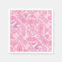 母日ハート01.ピンクピンクBG スタンダードカクテルナプキン