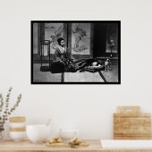 母日本のと彼女の眠るベビー1909 ポスター (キッチン)