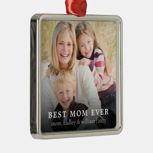 母最高のがクリスマスを撮った メタルオーナメント (右)