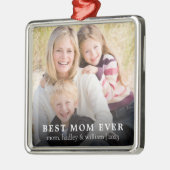 母最高のがクリスマスを撮った メタルオーナメント (左)