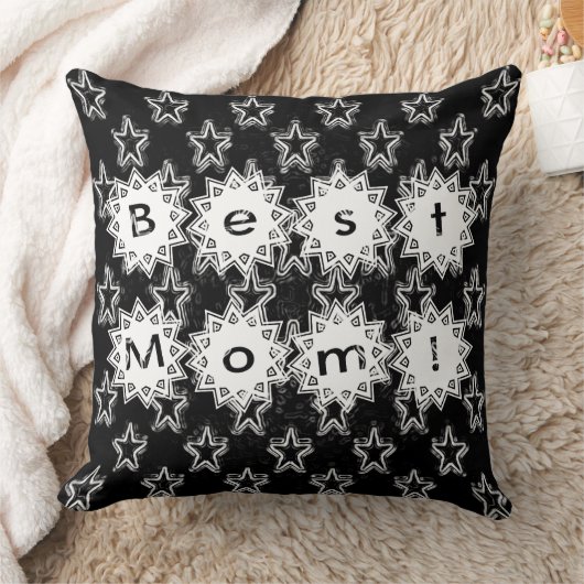 母最高のがネオンと黒の背景で主演 クッション (ブランケット)