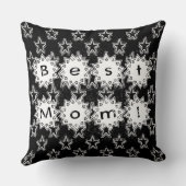 母最高のがネオンと黒の背景で主演 クッション (裏面)