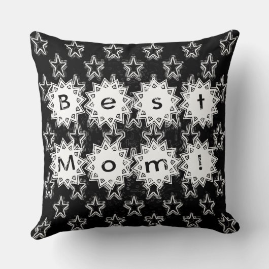 母最高のがネオンと黒の背景で主演 クッション (裏面)