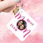 母最高のがピンク色で撮影 キーホルダー<br><div class="desc">こ最高ののMom Ever Photo KeychainはMomとピッ飾クタイポグラフィの言葉とスタイリッシュ一致する。写真で簡単にカスタマイズ。完璧な母の日の贈り物を作る。</div>