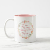 母最高のが耳に入る ツートーンマグカップ (左)