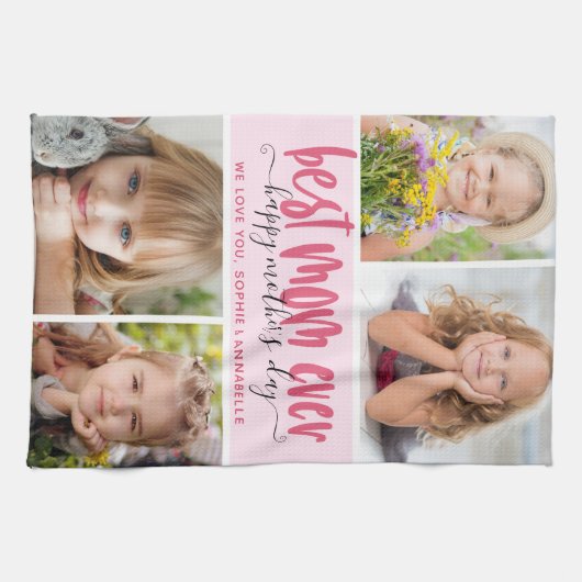 母最高のさんが母の日を写真に撮る キッチンタオル (横)