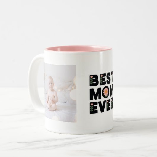 母最高のの写真モダン母の日マグカップ ツートーンマグカップ (正面左)