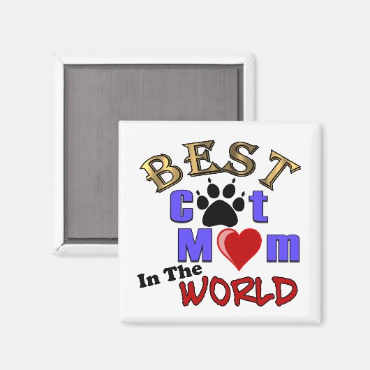 母最高のの日に世界から贈り物をする猫のお母さん マグネット (正面/裏面)