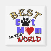 母最高のの日に世界から贈り物をする猫のお母さん マグネット (正面)