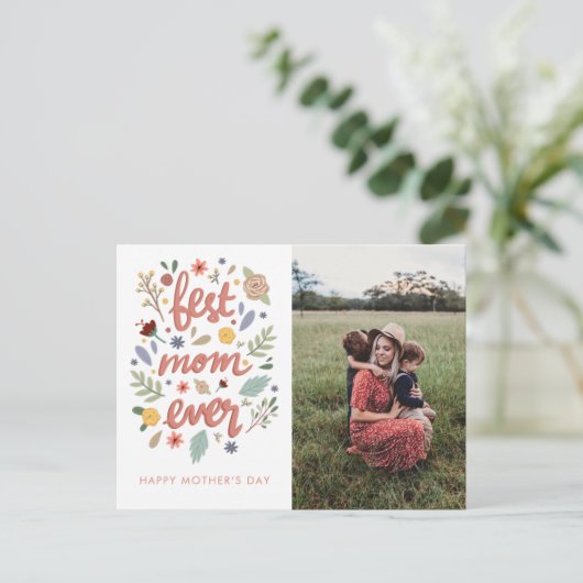 母最高のの日に母の日を撮影 シーズンポストカード (スタンド正面)
