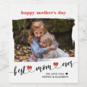 母最高のの日に母の日を撮影 ワインラベル (シングルラベル)