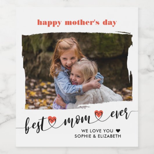 母最高のの日に母の日を撮影 ワインラベル (シングルラベル)