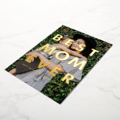 母最高のの日のカードを重ねて母の写真 箔招待状 (回転した状態)