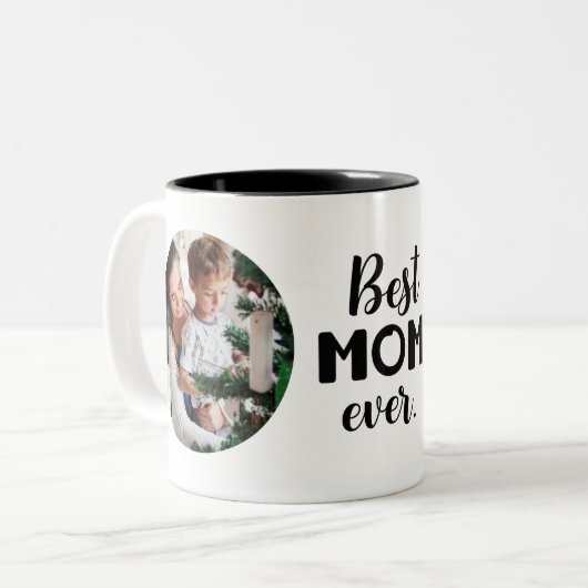 母最高のの日の贈り物「母の日の母の写真」 ツートーンマグカップ (正面左)