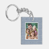 母最高のの日の青い写真 キーホルダー (正面左)