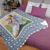 母最高のの日の青い写真 フリースブランケット