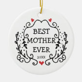 母最高のの日パーソナライズされたの贈り物 セラミックオーナメント (正面)