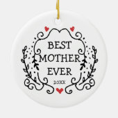母最高のの日パーソナライズされたの贈り物 セラミックオーナメント (裏面)